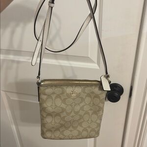 Coach Cream Crossbody Bag with Signature Monogram